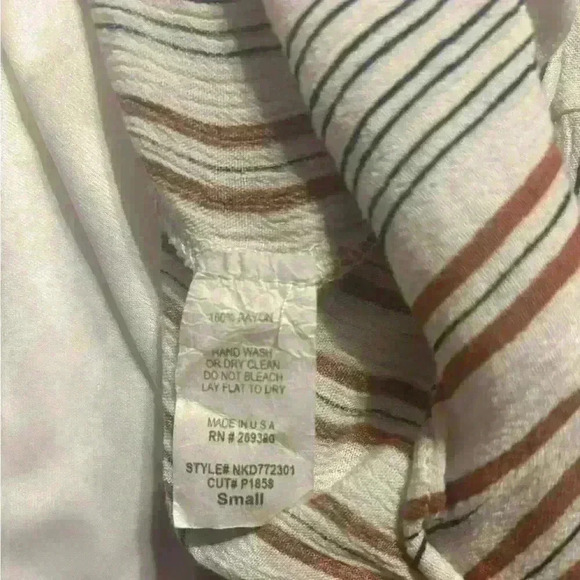 Altar’d State Striped V-Neck Bell Sleeve Top Size Small. - Picture 5 of 5